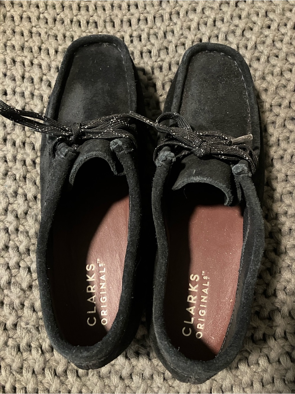 NWOT Clarks Originals Wallabee Black Suede GTX shoes Size 8.5